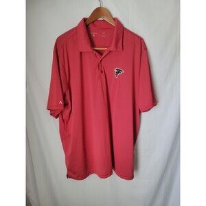 Antigua Men's XXL Red White Striped Atlanta Falcons Polo Shirt Golf Performance